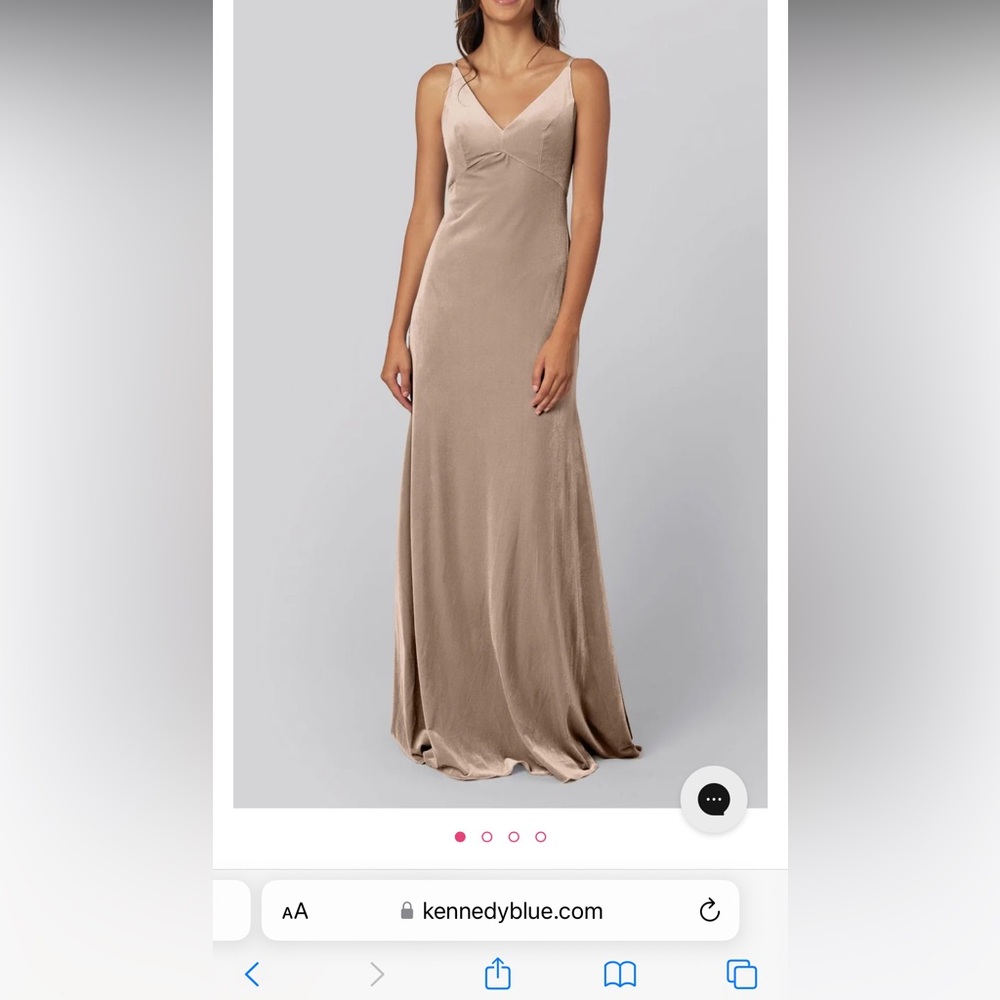 Kennedy Blue Velvet Tan Bridesmaid dress